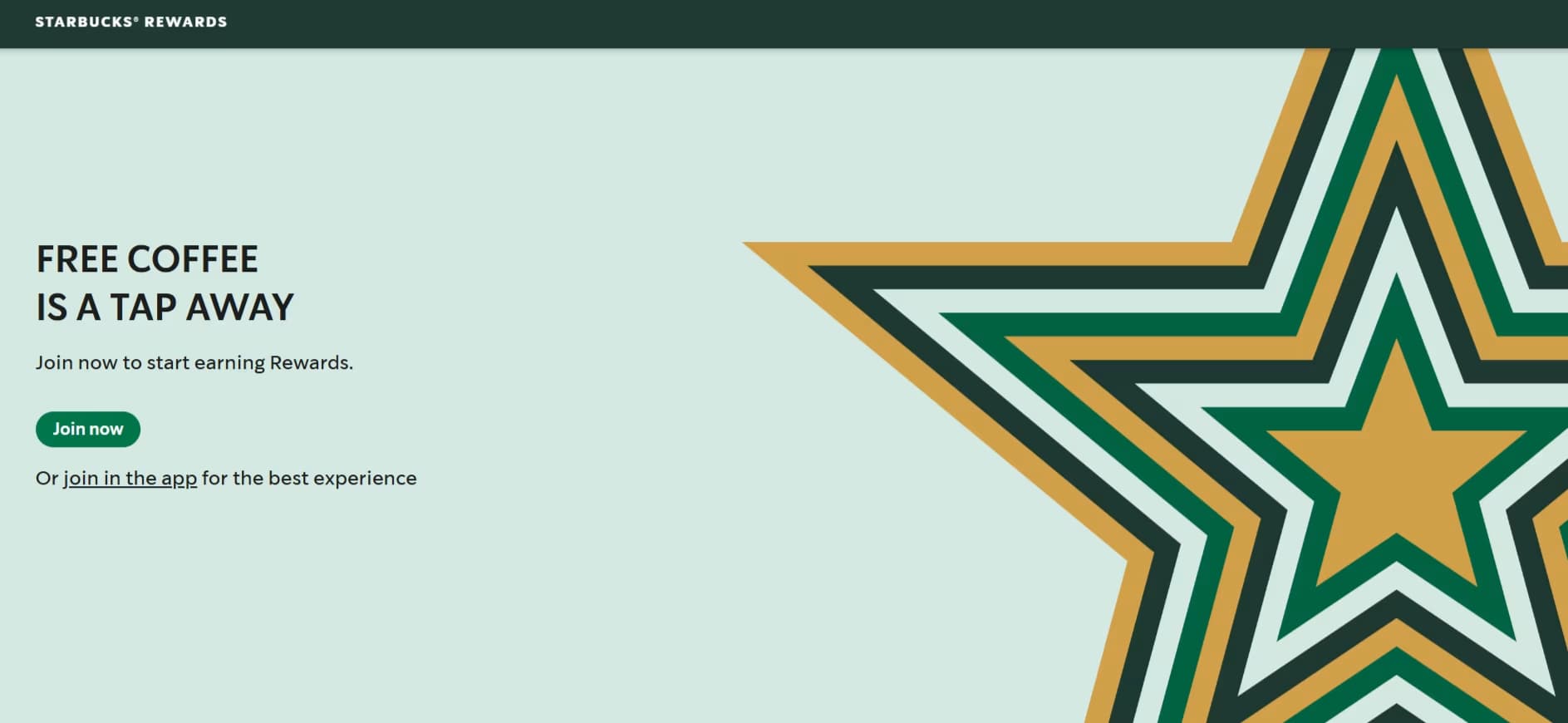 Starbucks Rewards Page