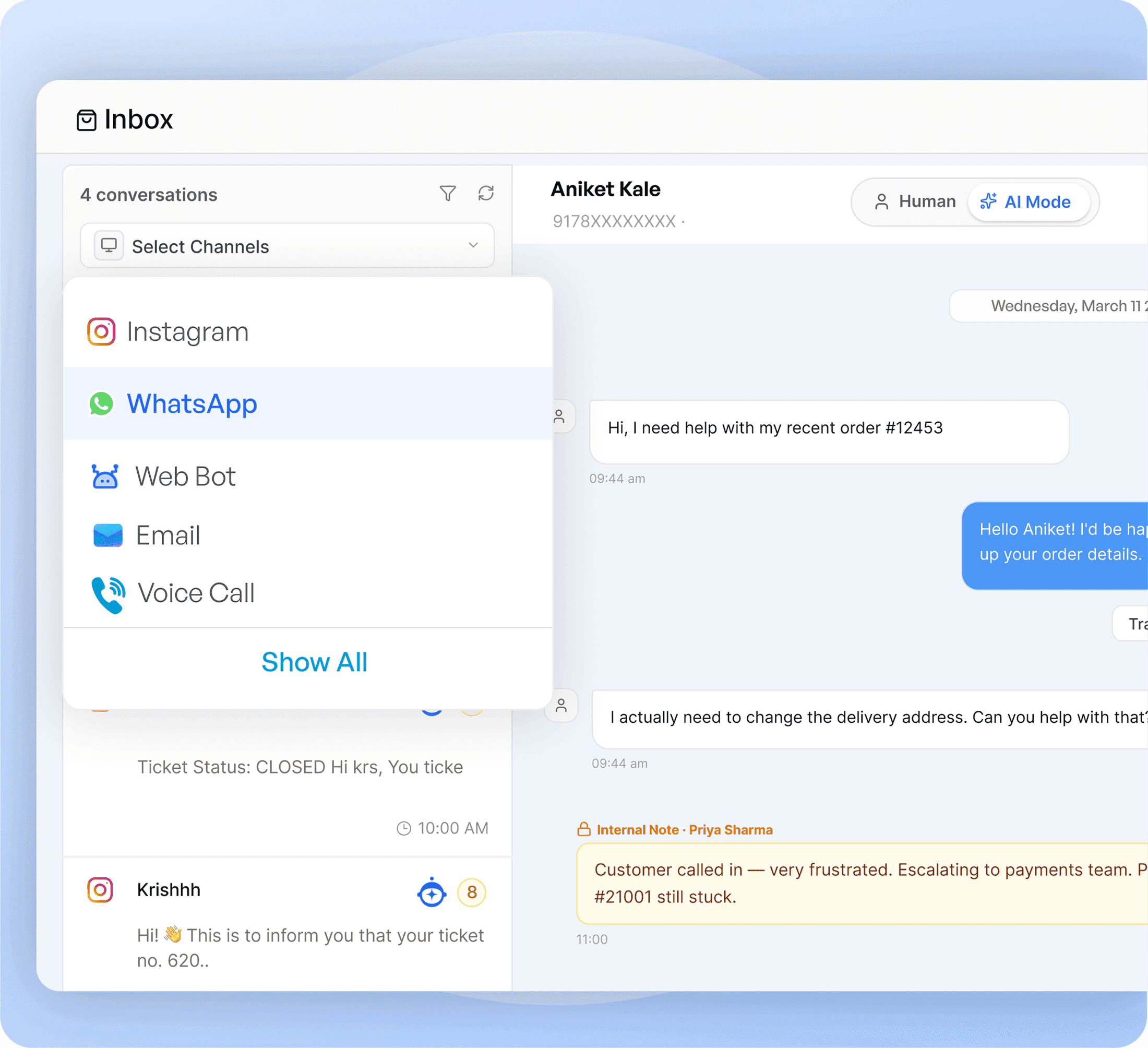 Omnichannel AI Inbox