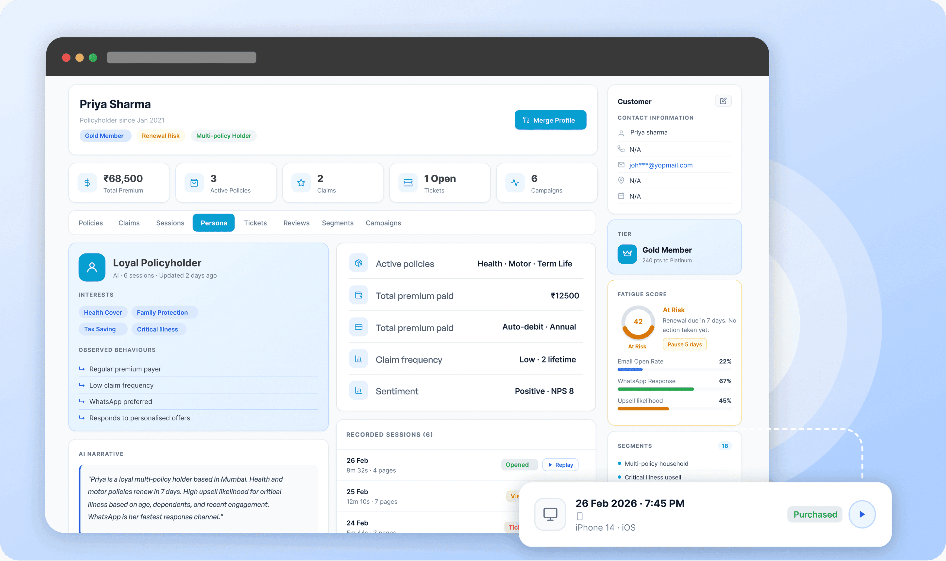 Customer intelligence dashboard