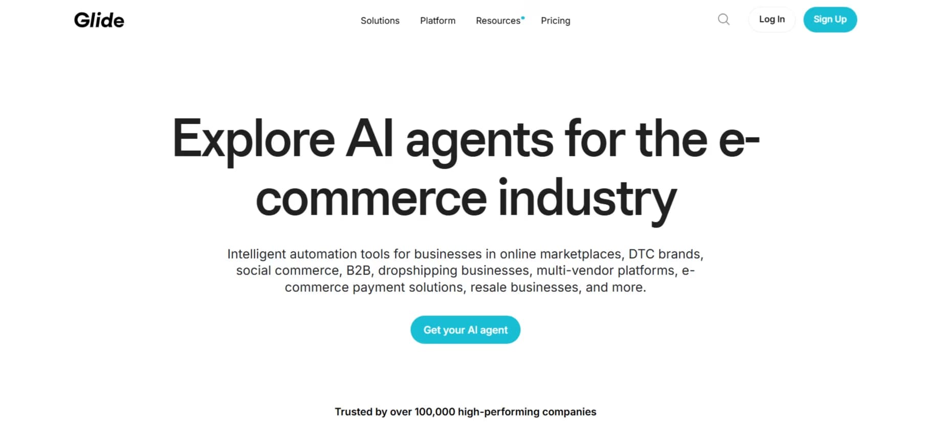Glide AI Homepage