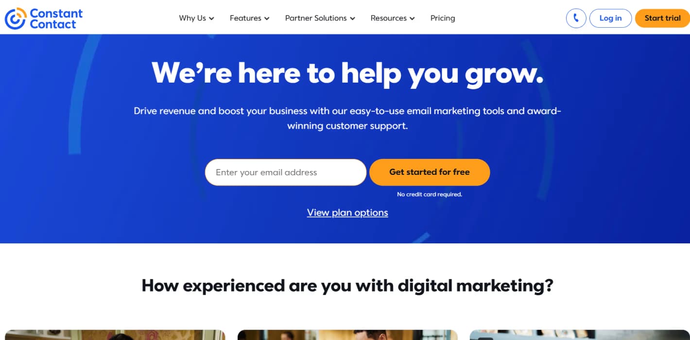 Constant Contact Homepage